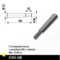 Палец стопорный К50-08 с резьбой М8 для ферм (30/40 серия) PKC  от магазина RiggerShop